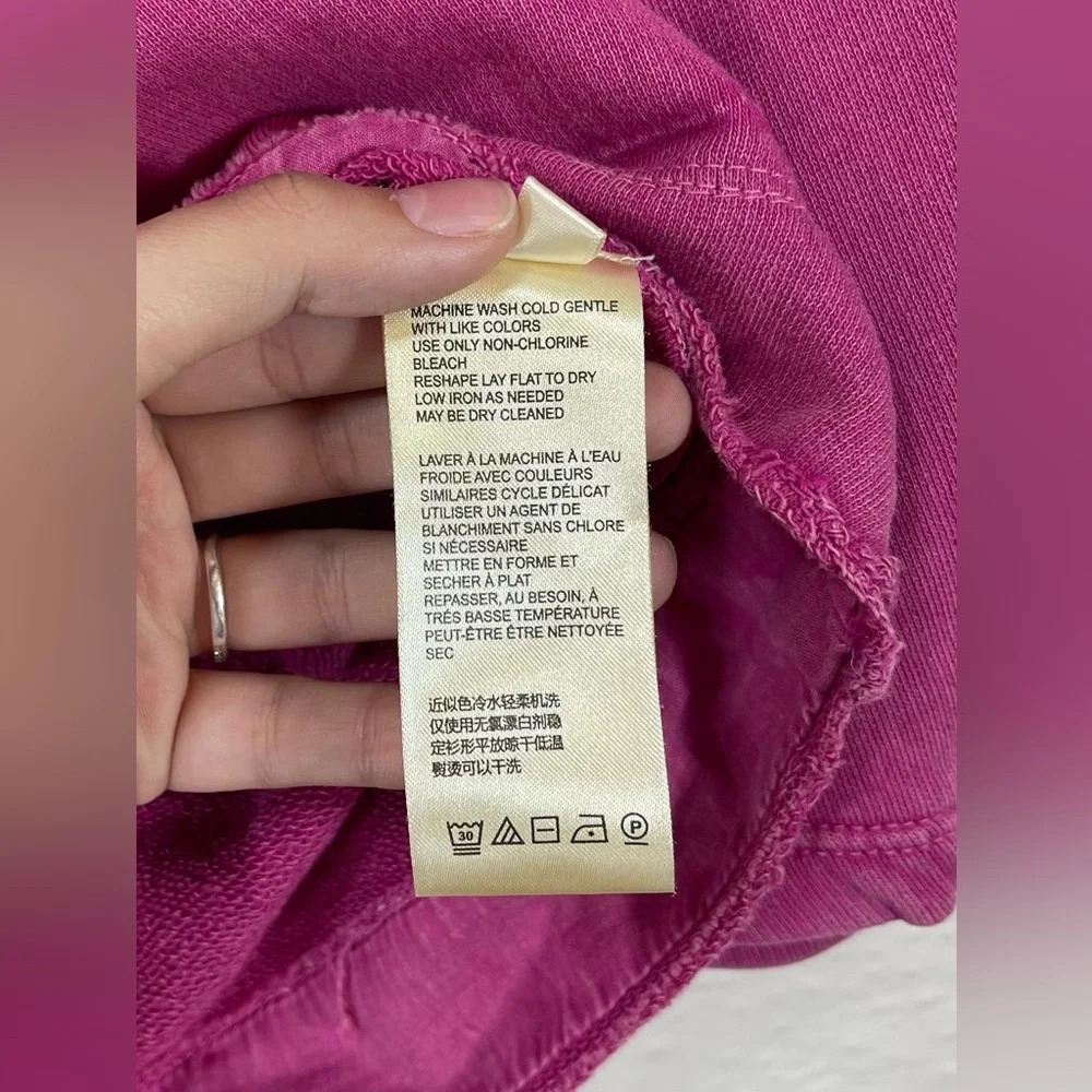 Anthropologie Pink Round Neck 3/4 Sleeve Pullover Sweatshirt Women’s XS - Picture 7 of 11